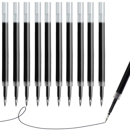 10 stuck Gel-Tinte Kugelschreiber-Mine, Schwarz 0,5mm Strichstärke, Nachfüllminen für Gel-Roller, Kunststoff Kugelschreiber Minen, Kugelschreiber Ersatzminen, Kompatibel Mit meisten Stifte 10 stuck Gel-Tinte Kugelschreiber-Mine, Schwarz 0,5mm Strichstärke, Nachfüllminen für Gel-Roller, Kunststoff Kugelschreiber Minen, Kugelschreiber Ersatzminen, Kompatibel Mit meisten Stifte von Ormromra