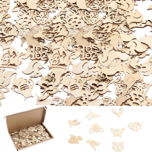 100 Stück Holz Tiere Formen, Kleine Anhänger, Holzdeko Konfetti zum Basteln, Baby Shower Streudeko Holz, Einzigartiges Design Tischdeko Taufe, DIY Handwerk, Holzstücke 100 Stück Holz Tiere Formen, Kleine Anhänger, Holzdeko Konfetti zum Basteln, Baby Shower Streudeko Holz, Einzigartiges Design Tischdeko Taufe, DIY Handwerk, Holzstücke von Ormromra