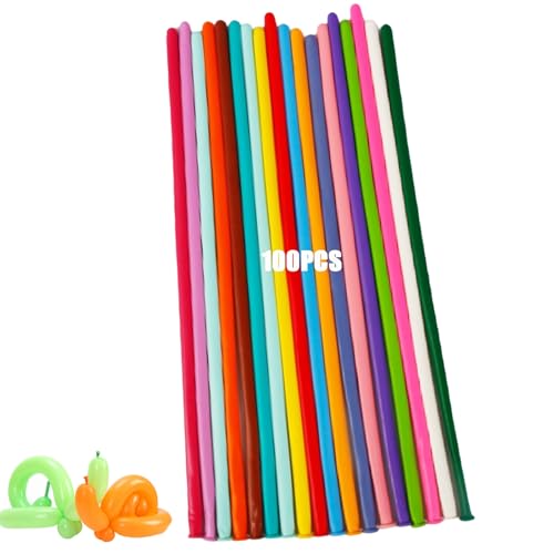100 Stück Modellier Luftballons, Gemischte Farbe Lange Verdrehen Ballons, Magische Latex Luftballons, für Geburtstage Veranstaltungen Dekoration, Partys, Hochzeiten Zauberballons von Ormromra