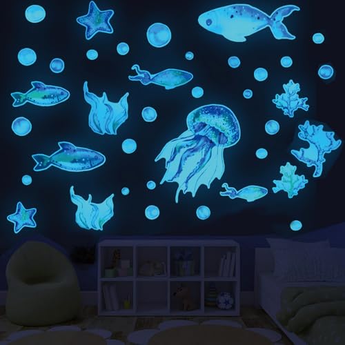 2 Stück Meerestiere Wandtattoo, Leuchtend Ozean Meerestiere Fluoreszierend Wandsticker Leuchtaufkleber, Unterwasserwelt Für Kinderzimmer Dekorative Aufkleber Wanddeko 2 Stück Meerestiere Wandtattoo, Leuchtend Ozean Meerestiere Fluoreszierend Wandsticker Leuchtaufkleber, Unterwasserwelt Für Kinderzimmer Dekorative Aufkleber Wanddeko von Ormromra
