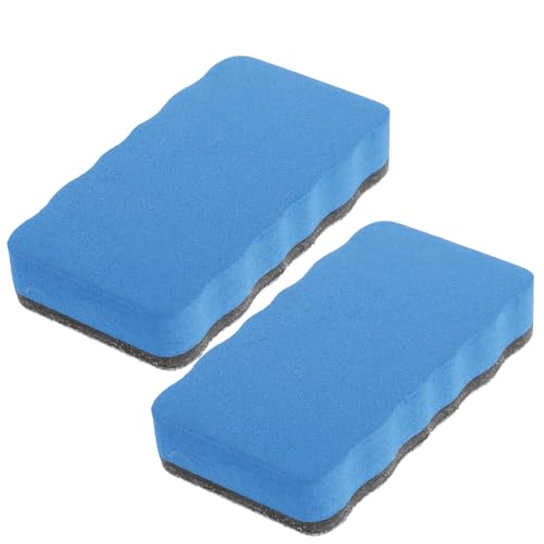 2 Stück whiteboard schwamm, Magnetisch Whiteboard, Trockener Radiergummi mit Dickem Filzpad Mikrofaser Whiteboard Reiniger für Memoboard Magnettafel Schreibtafel (Blau) von Ormromra