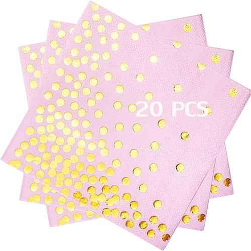 20 Stück Rosa Gold Geburtstag Servietten, Papier Napkins Rose Gold Dots 17 x 17cm, Happy Birthday Servietten für Valentinstag, Brautparty, Hochzeitsfeier, Mädelsparty, Geburtstag 20 Stück Rosa Gold Geburtstag Servietten, Papier Napkins Rose Gold Dots 17 x 17cm, Happy Birthday Servietten für Valentinstag, Brautparty, Hochzeitsfeier, Mädelsparty, Geburtstag von Ormromra
