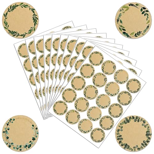 200 Stück Selbstklebend Aufkleber, Kraftpapier-Optik Floral, Handmade Aufkleber zum beschriften Selbstklebende, Perfekt für Geschenkaufkleber für Marmeladengläser, Geschenktüten, Umschläge 200 Stück Selbstklebend Aufkleber, Kraftpapier-Optik Floral, Handmade Aufkleber zum beschriften Selbstklebende, Perfekt für Geschenkaufkleber für Marmeladengläser, Geschenktüten, Umschläge von Ormromra