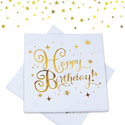 30 Stück Servietten Geburtstag,Gold Servietten Geburtstag Papierservietten Paper Napkins Servietten Geburtstag 33x33cm,Servietten für Junge MädchenParty Deko 30 Stück Servietten Geburtstag,Gold Servietten Geburtstag Papierservietten Paper Napkins Servietten Geburtstag 33x33cm,Servietten für Junge MädchenParty Deko von Ormromra
