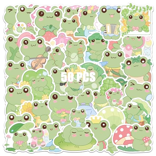 50 Stück Frosch Aufkleber, Vinyl Wasserdichte Sticker, Tier Aufkleber, Ästhetische Kawaii-Sticker für Fahrrad, Skateboard, Auto, Kinder, Gepäck, Decal 50 Stück Frosch Aufkleber, Vinyl Wasserdichte Sticker, Tier Aufkleber, Ästhetische Kawaii-Sticker für Fahrrad, Skateboard, Auto, Kinder, Gepäck, Decal von Ormromra