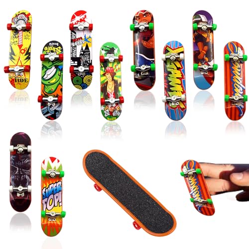 9 Stück Fingerboard, Finger Skateboard Set, Mini Fingerskateboards, Professionelles Finger Spielzeug, Mini-Skateboard Set für Kinder, Top-Mitgebsel, Kindergeburtstag Geschenk(Muster Zufällige) von Ormromra