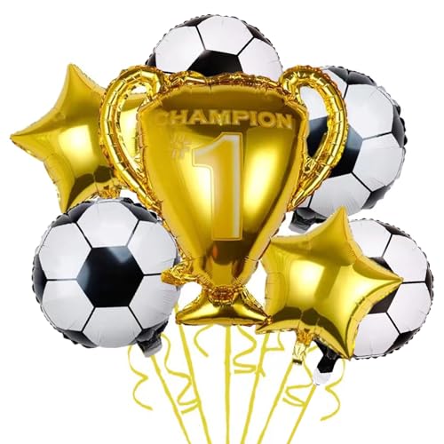 Fussball Luftballon, Trophäe Folienballon, 18 Zoll Fußball Luftballon Set, Kinder Fussball Deko, Fussball Geburtstag Deko, Luftballons Fussball für Spieltag, Geburtstag, Party Fussball Luftballon, Trophäe Folienballon, 18 Zoll Fußball Luftballon Set, Kinder Fussball Deko, Fussball Geburtstag Deko, Luftballons Fussball für Spieltag, Geburtstag, Party von Ormromra