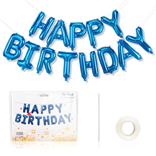 Happy Birthday Banner für Jungen, Blau Geburtstagsbanner für Männer, 16 Zoll Geburtstag Buchstabenballons, Folienballon Wimpelkette Banner, Selbstaufblasende Geburtstagsballons, Geburtstagsfeier Happy Birthday Banner für Jungen, Blau Geburtstagsbanner für Männer, 16 Zoll Geburtstag Buchstabenballons, Folienballon Wimpelkette Banner, Selbstaufblasende Geburtstagsballons, Geburtstagsfeier von Ormromra