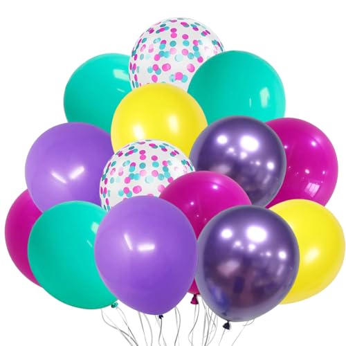 Luftballons Lila Rosa Blau, Meerjungfrauen-Ballon-Set, 60 Stück 12 Zoll Rosen Rot Rosa Lila Blaugrün Gelb Metallisches Luftballons mit Band für Mädchen Frau Geburtstag Hochzeit Party Deko Luftballons Lila Rosa Blau, Meerjungfrauen-Ballon-Set, 60 Stück 12 Zoll Rosen Rot Rosa Lila Blaugrün Gelb Metallisches Luftballons mit Band für Mädchen Frau Geburtstag Hochzeit Party Deko von Ormromra