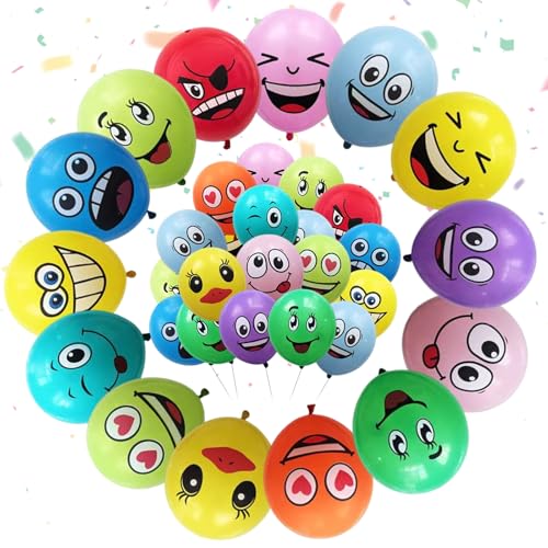 Ormromra 100 Stück Emotion Serie Luftballons,Smiley Latex Luftballons Geburtstag,Verschiedene Miene Laune Ballons,Bunt Party Luftballons Lustig Luftballons,Party Balloons Set für Jungen Mädchen Ormromra 100 Stück Emotion Serie Luftballons,Smiley Latex Luftballons Geburtstag,Verschiedene Miene Laune Ballons,Bunt Party Luftballons Lustig Luftballons,Party Balloons Set für Jungen Mädchen von Ormromra