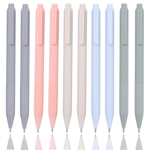 Ormromra Einziehbare Gelstifte, 10 Stück Kugelschreiber, 0,5 mm Gelschreiber Schwarz Tinte, Gelschreiber für Schule Büro Zuhause Geeignet, Schreiben, Malen, Journal von Ormromra
