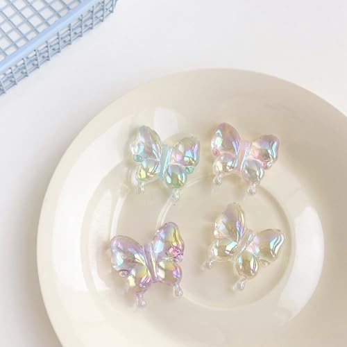 Ornazy 100 transparente Schmetterlings-Perlen mit niedlichem Insekten, Tierverzierungen mit Loch, schillernde Acryl-Schmetterlings-Perlen für Schmuckherstellung, Handwerk Ornazy 100 transparente Schmetterlings-Perlen mit niedlichem Insekten, Tierverzierungen mit Loch, schillernde Acryl-Schmetterlings-Perlen für Schmuckherstellung, Handwerk von Ornazy