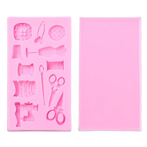 Ornazy 2 x rosa Nähwerkzeug, Gießform, niedliche gemischte Scherenspule, Silikonform für Kuchendekoration, Epoxidharz, Basteln Ornazy 2 x rosa Nähwerkzeug, Gießform, niedliche gemischte Scherenspule, Silikonform für Kuchendekoration, Epoxidharz, Basteln von Ornazy