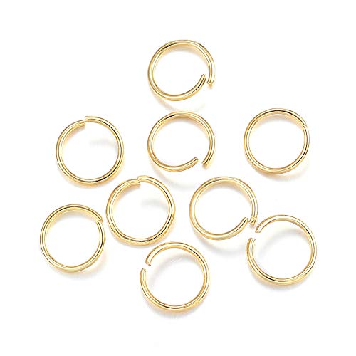 Ornazy 200 Stück 10 mm Edelstahl-Binderinge 18 Gauge, goldene Farbe, Metall, offene Binderinge für Schmuckherstellung, Halsketten, Armbänder, DIY Handwerk Ornazy 200 Stück 10 mm Edelstahl-Binderinge 18 Gauge, goldene Farbe, Metall, offene Binderinge für Schmuckherstellung, Halsketten, Armbänder, DIY Handwerk von Ornazy