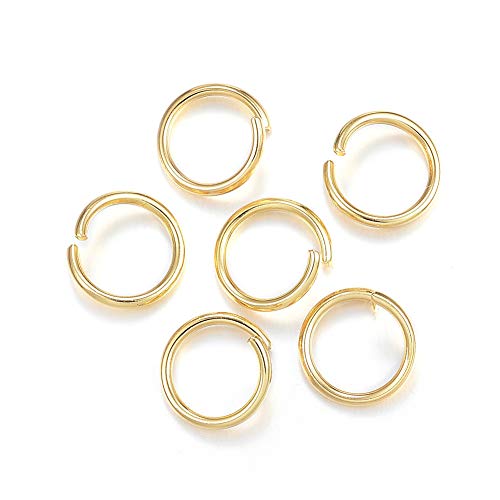 Ornazy 200 Stück 10 mm Edelstahl-Binderinge goldfarbene Metall-Binderinge für Schmuckherstellung, Halsketten, Armbänder, Ohrringe, Fundstücke Ornazy 200 Stück 10 mm Edelstahl-Binderinge goldfarbene Metall-Binderinge für Schmuckherstellung, Halsketten, Armbänder, Ohrringe, Fundstücke von Ornazy