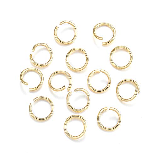 Ornazy 200 Stück 18 Gauge Edelstahl-Binderinge goldfarben, 8 mm, offene runde Ringe für Schmuckherstellung, Halsketten, Armbänder, Bastelarbeiten Ornazy 200 Stück 18 Gauge Edelstahl-Binderinge goldfarben, 8 mm, offene runde Ringe für Schmuckherstellung, Halsketten, Armbänder, Bastelarbeiten von Ornazy