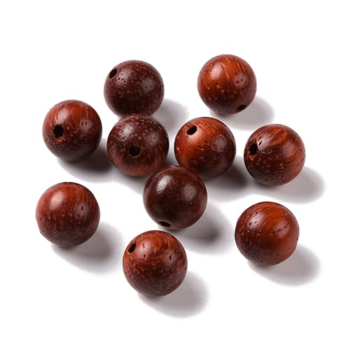 Ornazy 300 Stück 8 mm ungefärbte Gebetsperlen, Naturrot, runde Holzperlen für Schmuckherstellung, Bastelbedarf von Ornazy