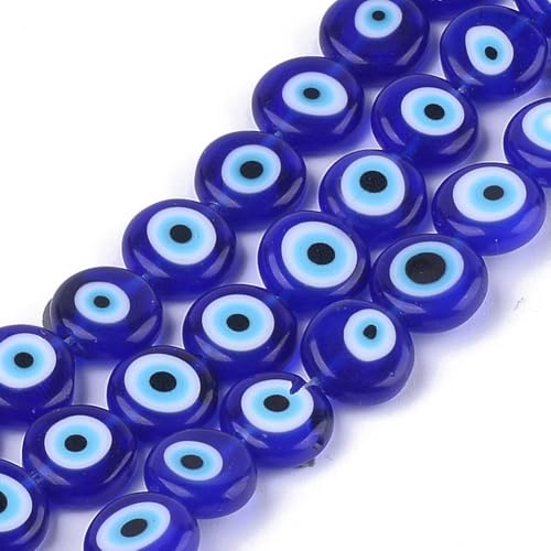 Ornazy Flach, rund, böser Blick, Perlen, handgefertigt, Lampwork, Glücksauge, Perlen, für Schmuckherstellung, Schlüsselanhänger, Rucksack, Zubehör, 10 mm, 350 Stück Ornazy Flach, rund, böser Blick, Perlen, handgefertigt, Lampwork, Glücksauge, Perlen, für Schmuckherstellung, Schlüsselanhänger, Rucksack, Zubehör, 10 mm, 350 Stück von Ornazy