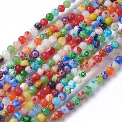 Ornazy Millefiori-Glasperlen in verschiedenen Farben, 4 mm, rund, handgefertigt, für Schmuckherstellung, Armbänder, Ohrringe, 450 Stück Ornazy Millefiori-Glasperlen in verschiedenen Farben, 4 mm, rund, handgefertigt, für Schmuckherstellung, Armbänder, Ohrringe, 450 Stück von Ornazy