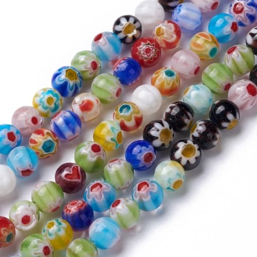 Ornazy Millefiori-Glasperlen in verschiedenen Farben, 6 mm, rund, handgefertigt, für Schmuckherstellung, Armbänder, Ohrringe, 300 Stück Ornazy Millefiori-Glasperlen in verschiedenen Farben, 6 mm, rund, handgefertigt, für Schmuckherstellung, Armbänder, Ohrringe, 300 Stück von Ornazy