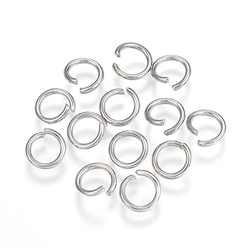 Ornazy Offene Binderinge aus Edelstahl, rund, 8 x 1,2 mm, für Schmuckherstellung, Anhänger, Verbindungszubehör, 1000 Stück Ornazy Offene Binderinge aus Edelstahl, rund, 8 x 1,2 mm, für Schmuckherstellung, Anhänger, Verbindungszubehör, 1000 Stück von Ornazy