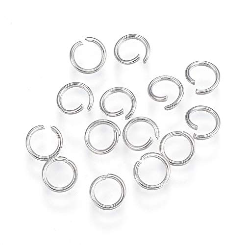 Ornazy Offene Binderinge aus Metall, 5 x 0,7 mm, 21 Gauge, rund, Edelstahl, für Schmuckherstellung, Halskette, Bastelzubehör, 1000 Stück Ornazy Offene Binderinge aus Metall, 5 x 0,7 mm, 21 Gauge, rund, Edelstahl, für Schmuckherstellung, Halskette, Bastelzubehör, 1000 Stück von Ornazy