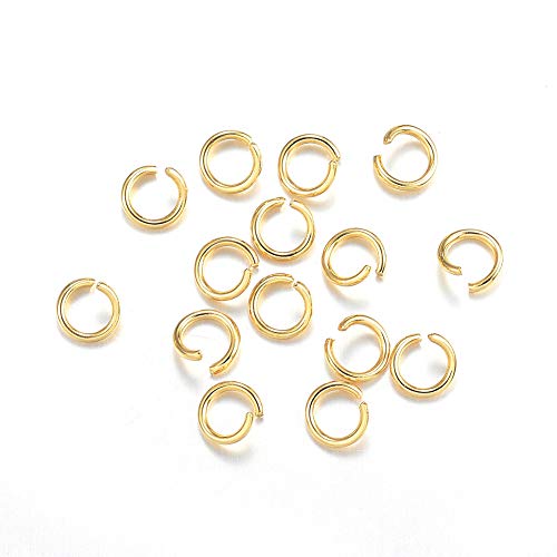 Ornazy Offener Metallring aus Edelstahl, 20 Gauge, goldfarben, 5 x 0,8 mm, runde Biegeringe für Schmuckherstellung, Halsketten, Charms, Verbindungsstücke, 200 Stück Ornazy Offener Metallring aus Edelstahl, 20 Gauge, goldfarben, 5 x 0,8 mm, runde Biegeringe für Schmuckherstellung, Halsketten, Charms, Verbindungsstücke, 200 Stück von Ornazy