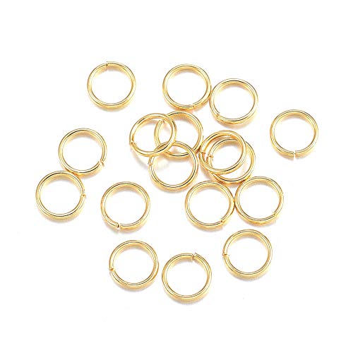 Ornazy Offener Metallring aus Edelstahl, 24 Gauge, goldfarben, 4 x 0,5 mm, runde Biegeringe für Schmuckherstellung, Halsketten, Charms, Verbindungsstücke, 500 Stück Ornazy Offener Metallring aus Edelstahl, 24 Gauge, goldfarben, 4 x 0,5 mm, runde Biegeringe für Schmuckherstellung, Halsketten, Charms, Verbindungsstücke, 500 Stück von Ornazy