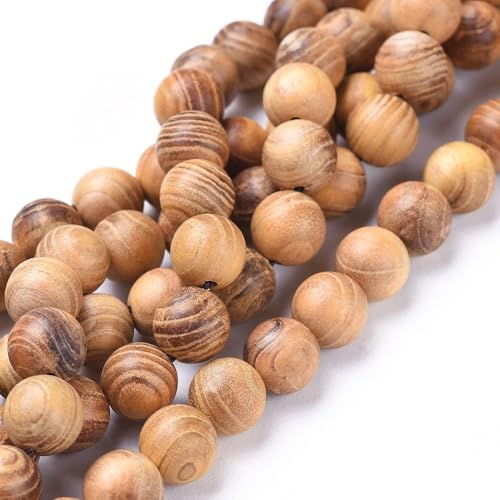 Ornazy Runde Holzperlen, Naturstreifen, ca. 240 Stück, 8 mm, braune Holzperlen für Schmuckherstellung, Heimdekoration von Ornazy