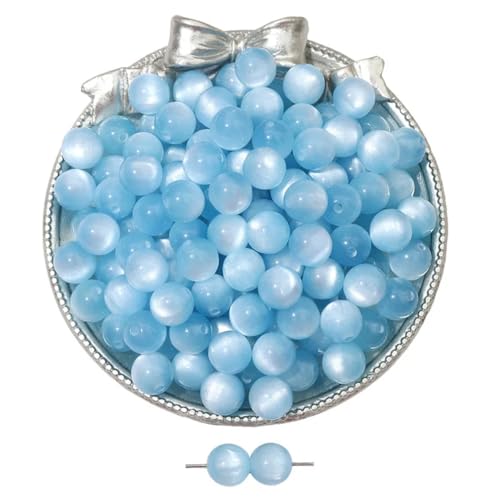 10 Stück 8 mm Katzenaugen-Glasperlen, lose runde Glasperlen, für Schmuckherstellung, DIY-Armband, Blau 10 Stück 8 mm Katzenaugen-Glasperlen, lose runde Glasperlen, für Schmuckherstellung, DIY-Armband, Blau von Ornrjfll