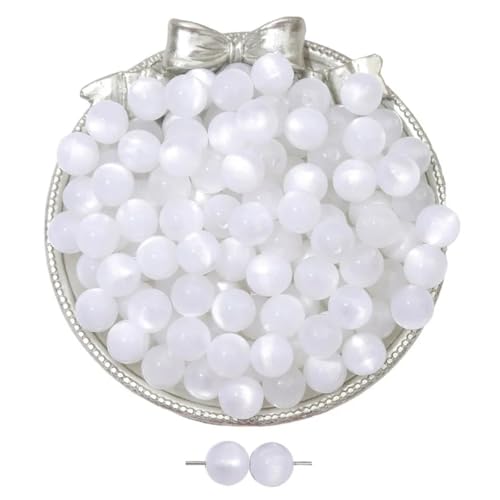 10 Stück 8 mm Katzenaugen-Glasperlen, lose runde Glasperlen, für Schmuckherstellung, DIY-Armband, Weiß 10 Stück 8 mm Katzenaugen-Glasperlen, lose runde Glasperlen, für Schmuckherstellung, DIY-Armband, Weiß von Ornrjfll