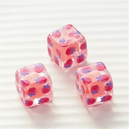 14 mm große Blumenperlen, mittlere quadratische Perlen, lose Perlen und Schnüre, Seile, Handschnur, Zubehör, DIY-Materialien, Hong 14 mm (5 Stück) von Ornrjfll
