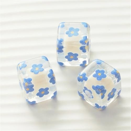 14 mm große Blumenperlen, mittlere quadratische Perlen, lose Perlen und Schnüre, Seile, Handschnur, Zubehör, DIY-Materialien, LAN Hua, 14 mm (5 Stück) von Ornrjfll