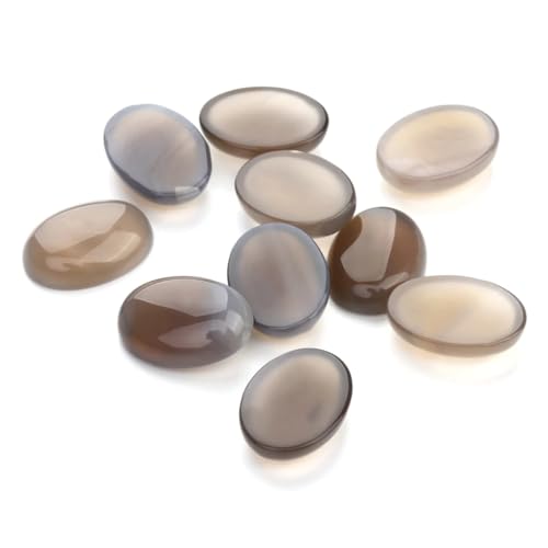 2/5/10 Stück/Packung natürliche ovale Tigerauge-Opal-Achat-Perlen für Schmuckherstellung, DIY-Schmuckzubehör, Grau 9 Achat, 13 x 18 mm, 5 Stück von Ornrjfll