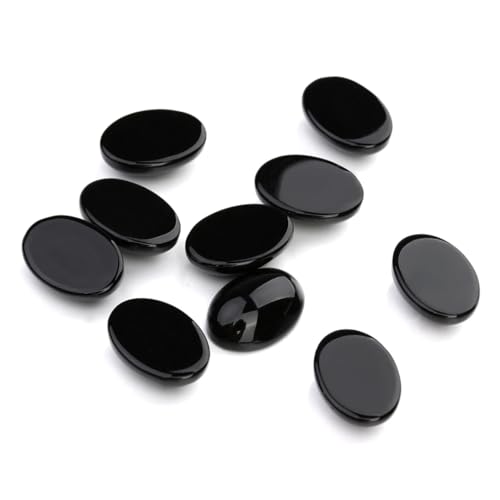 5/10 Stück Naturstein Cabochon Perlen Lose Kamee Perlen mit flachem Rücken Oval Achat Tigerauge für Schmuck Schwarz Achat 10x14mm 10 Stück 5/10 Stück Naturstein Cabochon Perlen Lose Kamee Perlen mit flachem Rücken Oval Achat Tigerauge für Schmuck Schwarz Achat 10x14mm 10 Stück von Ornrjfll