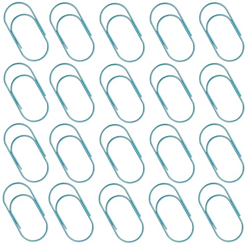 20 Stück Jumbo Büroklammern Groß Klammern Lesezeichen,Breite Büroklammer Groß mit Box,Große Büroklammern 50 mm Büroklammer aus Metall,für Zuhause,Schulbedarf,Bürobedarf,Blau von Orrdiffi