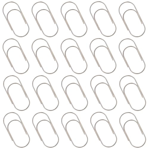 20 Stück Jumbo Büroklammern Groß Klammern Lesezeichen,Breite Büroklammer Groß mit Box,Große Büroklammern 50 mm Büroklammer aus Metall,für Zuhause,Schulbedarf,Bürobedarf,Silbrig von Orrdiffi