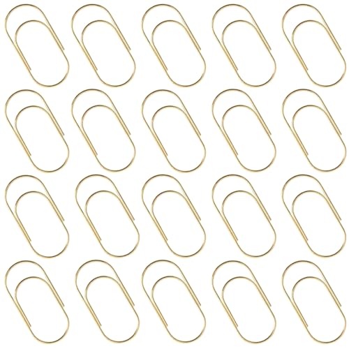 Gold 50mm Groß Büroklammern Metall Büroklammern Stationäres Set,Beschichtetes Metall Büroklammern,Rostbeständig und Langlebig für Büro,Schule,Schreibwaren,Dokumente und Persönlichen (20 Stück) von Orrdiffi