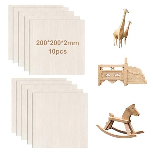 Orssmigs 10 Stück Holzplatten zum Basteln Balsaholz 2mm Sperrholzplatte Holz Furnierholz 200 * 200 * 2mm Holzplatte Balsabretter Balsaholz Lindenholz Sperrholz Platte Für Laserprojekte, DIY Modell Orssmigs 10 Stück Holzplatten zum Basteln Balsaholz 2mm Sperrholzplatte Holz Furnierholz 200 * 200 * 2mm Holzplatte Balsabretter Balsaholz Lindenholz Sperrholz Platte Für Laserprojekte, DIY Modell von Orssmigs