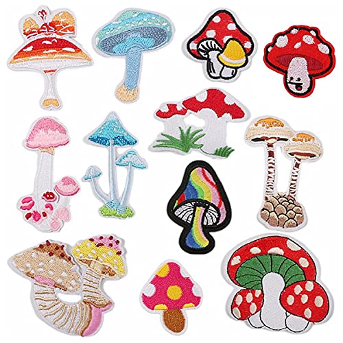 Pilz-Flicken zum Aufbügeln für Kleidung, Hosen, Vorhänge, zum Selbermachen, Pilzstickerei, Nähen, Basteln, Dekoration, 12 Stück Pilz-Flicken zum Aufbügeln für Kleidung, Hosen, Vorhänge, zum Selbermachen, Pilzstickerei, Nähen, Basteln, Dekoration, 12 Stück von Orton
