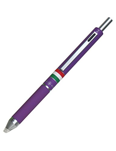 OSAMA Quadra – Kugelschreiber mit Minenhalter, 0,8 mm Spitze + 0,5 mm Mine, Ideal für Schul- und Schreibbedarf, Büro und Universität, Farbiger Kugelschreiber mit Tinte in Schwarz, Blau, Rot – Violett von OSAMA