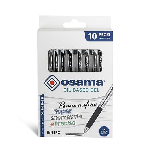 Osama – Gelschreiber-Set mit OBG-Tinte, supergleitend und präzise, 48-Stück-Packung mit 1,0 mm Kugelschreiber mit Kappe, Ideal für Schul- und Schreibbedarf, Büro und Universität, Blau von OSAMA