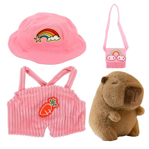 Oseczmut Capybara Plüschtier | 25 cm Dress Up Capybara Puppe Mit Kleidung Und Accessoires | Capybara Kostüm Stofftier, Capybara Kostüm Stoffspielzeug, Weiche Capybara Plüschpuppe Oseczmut Capybara Plüschtier | 25 cm Dress Up Capybara Puppe Mit Kleidung Und Accessoires | Capybara Kostüm Stofftier, Capybara Kostüm Stoffspielzeug, Weiche Capybara Plüschpuppe von Oseczmut