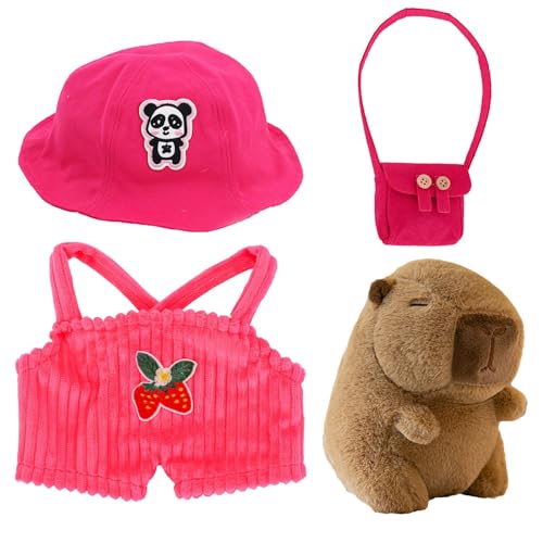 Oseczmut Capybara Plüschtier | 25 cm Dress Up Capybara Puppe Mit Kleidung Und Accessoires | Capybara Kostüm Stofftier, Capybara Kostüm Stoffspielzeug, Weiche Capybara Plüschpuppe Oseczmut Capybara Plüschtier | 25 cm Dress Up Capybara Puppe Mit Kleidung Und Accessoires | Capybara Kostüm Stofftier, Capybara Kostüm Stoffspielzeug, Weiche Capybara Plüschpuppe von Oseczmut