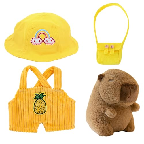 Oseczmut Capybara Plüschtier | 25 cm Dress Up Capybara Puppe Mit Kleidung Und Accessoires | Capybara Kostüm Stofftier, Capybara Kostüm Stoffspielzeug, Weiche Capybara Plüschpuppe Oseczmut Capybara Plüschtier | 25 cm Dress Up Capybara Puppe Mit Kleidung Und Accessoires | Capybara Kostüm Stofftier, Capybara Kostüm Stoffspielzeug, Weiche Capybara Plüschpuppe von Oseczmut