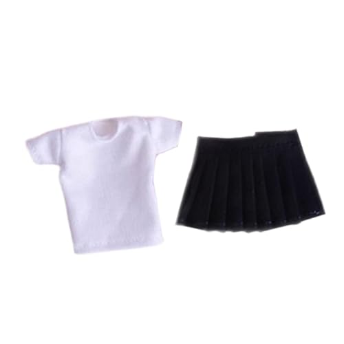 Oshhni 1/12 weibliche Puppen -T -Shirt -Puppen -Kleidung Set Kostüm für 6 Zoll weibliche Figuren von Oshhni