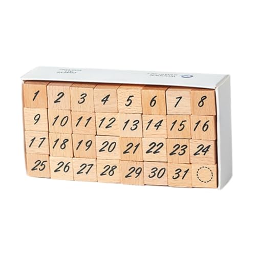 Oshhni 1 Box mit Holzstempeln, dekorative Holzstempel, Gummistempel zum Zeichnen, Scrapbooking, Zahlen von Oshhni