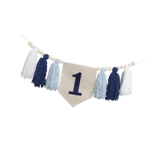 Oshhni 1. Geburtstag Hochstuhl Banner, Perle Quasten Garland, erste Geburtstagsfeierdekoration, Blau Oshhni 1. Geburtstag Hochstuhl Banner, Perle Quasten Garland, erste Geburtstagsfeierdekoration, Blau von Oshhni