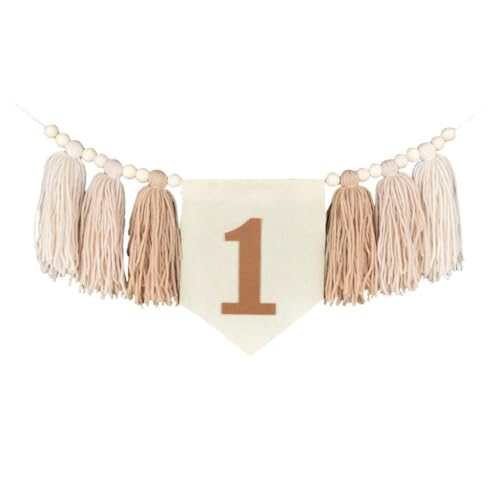 Oshhni 1. Geburtstag Hochstuhl Banner, Perle Quasten Garland, erste Geburtstagsfeierdekoration, Braun Oshhni 1. Geburtstag Hochstuhl Banner, Perle Quasten Garland, erste Geburtstagsfeierdekoration, Braun von Oshhni