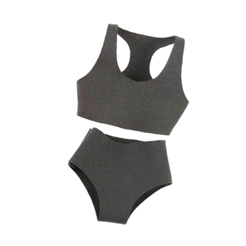 Oshhni 1:12 Sportweste-Shorts-Set, Mini-Kleidung, Trendige, leichte Miniatur-Puppenkleidung für 6 Zoll weibliche Puppen, Figurenzubehör, Grau von Oshhni